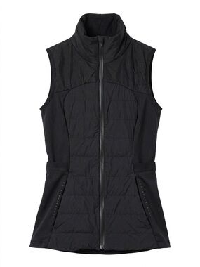 Lululemon Flurry Fighter Vest II Black Size 0 Padded Full Zip Reflective Dots